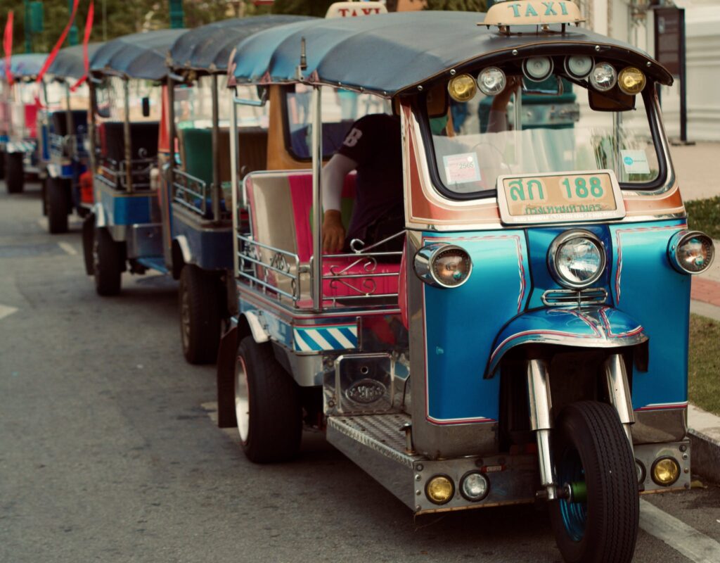 Blue and Black Auto Rickshaw
